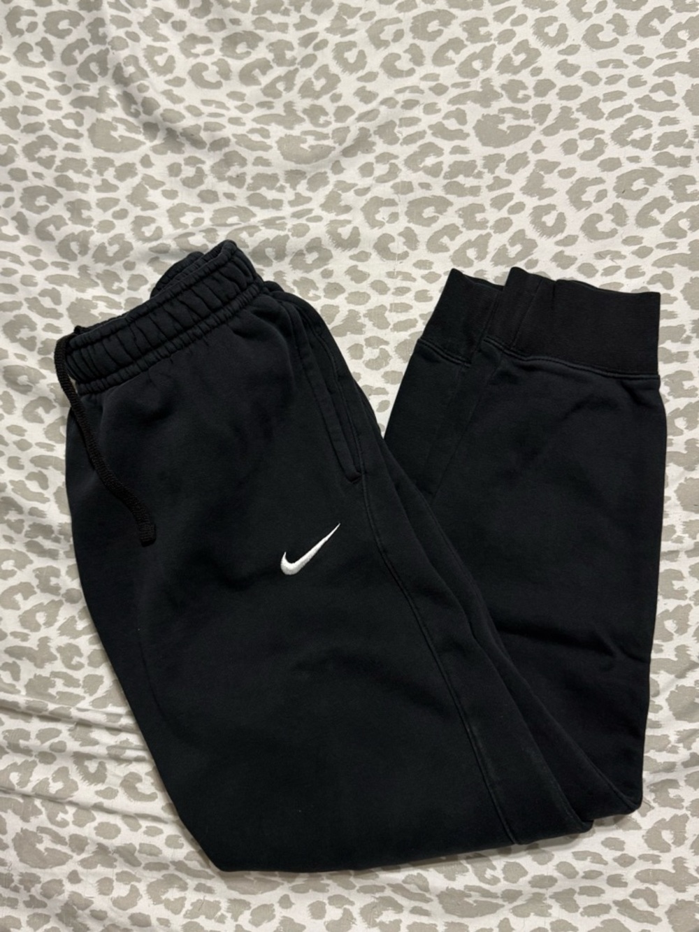 Nike Men’s Black Sweatpants with White Swoosh